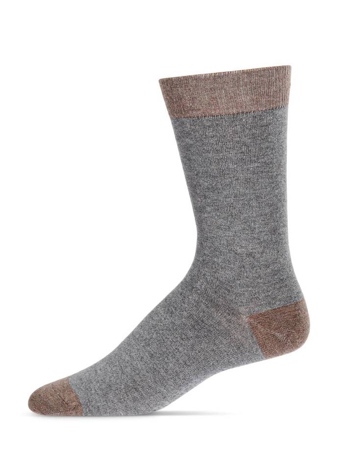 MEN'S HEATHER GREY LUXE SOFT CASHMERE BLEND SOCKS
