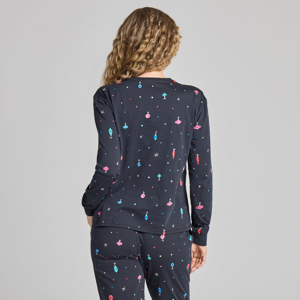 RETRO ORNAMENT PATTERN L/S SLEEP SHIRT
