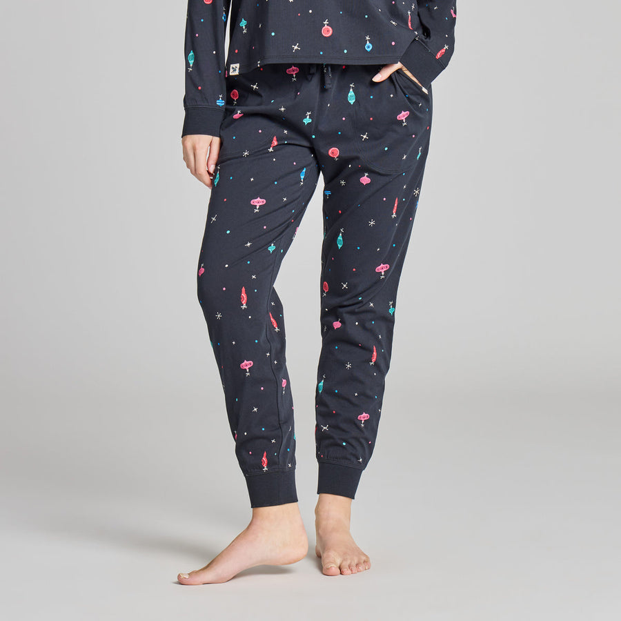 RETRO ORNAMENT PATTERN SNUGGLE UP SLEEP PANT
