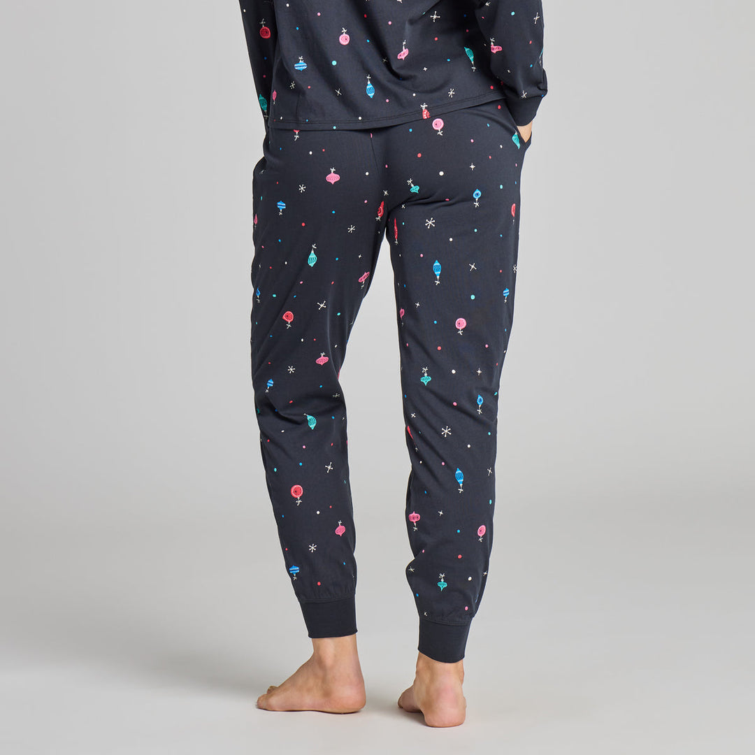 RETRO ORNAMENT PATTERN SNUGGLE UP SLEEP PANT