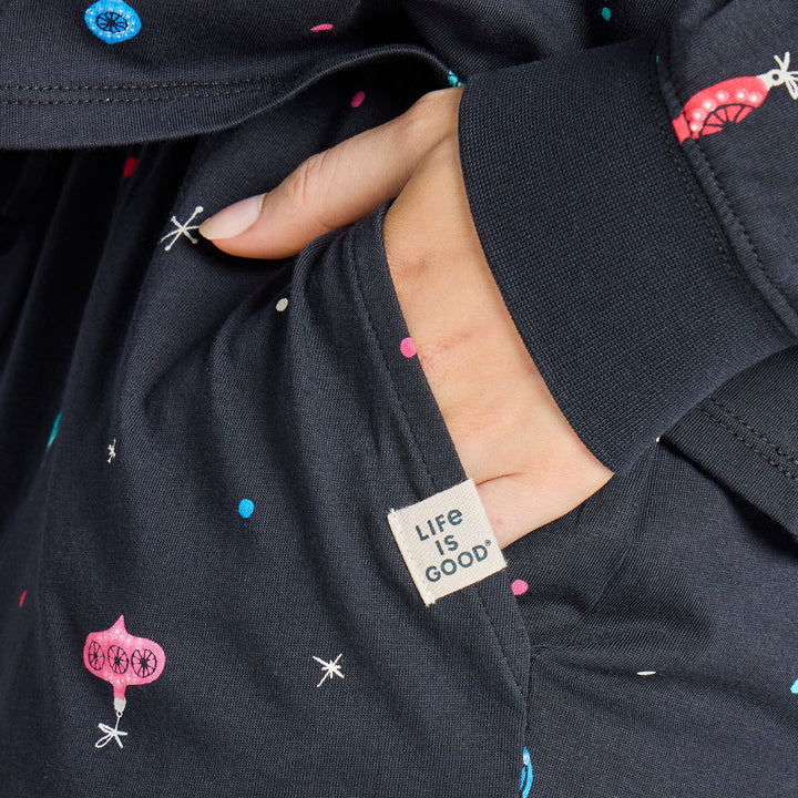 RETRO ORNAMENT PATTERN SNUGGLE UP SLEEP PANT
