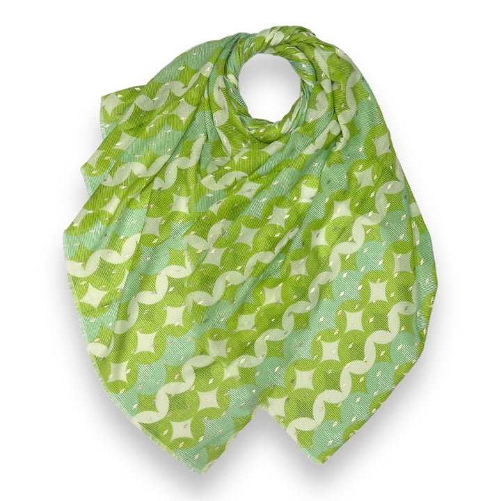 LIME RETRO PRINT SCARF