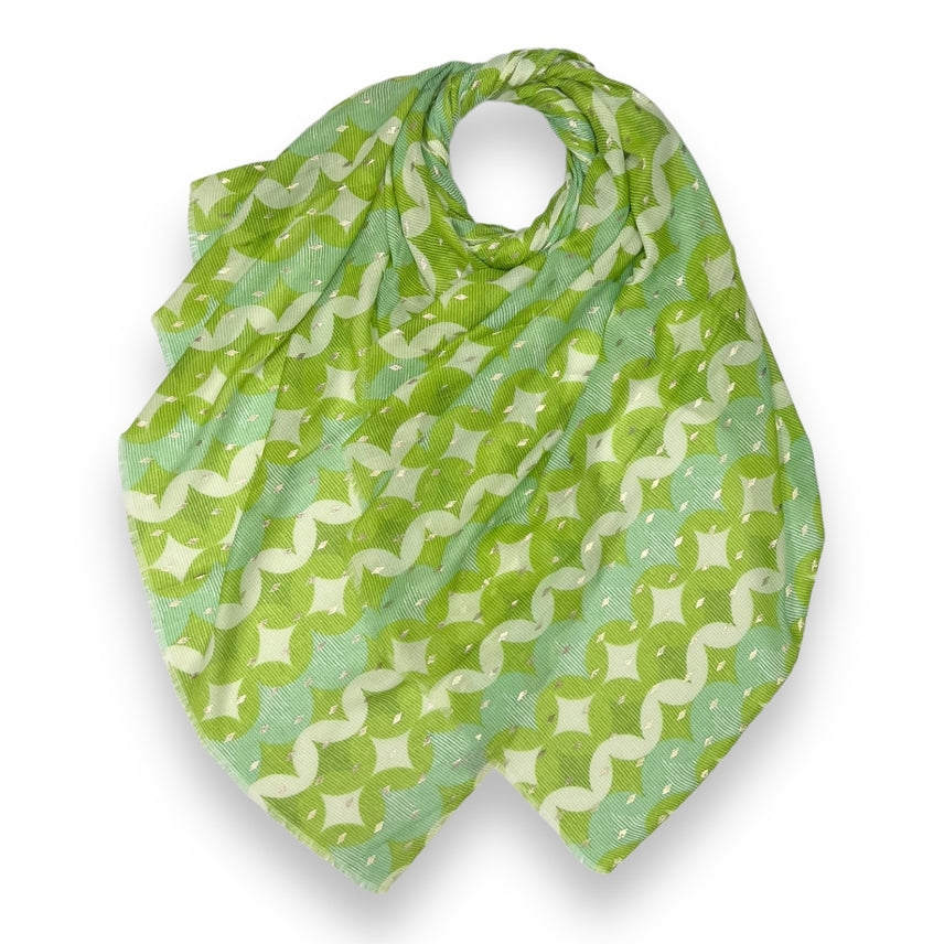 LIME RETRO PRINT SCARF
