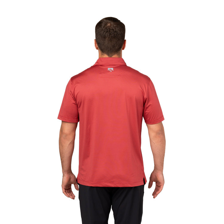 MEN'S CRIMSON RED OPTIMIST II MICROSTRIPE POLO