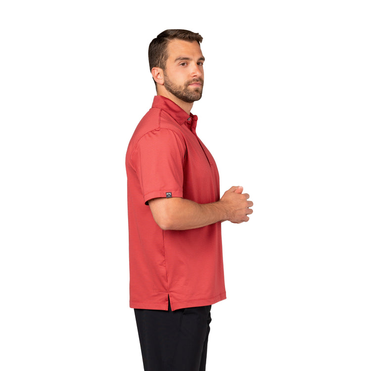 MEN'S CRIMSON RED OPTIMIST II MICROSTRIPE POLO