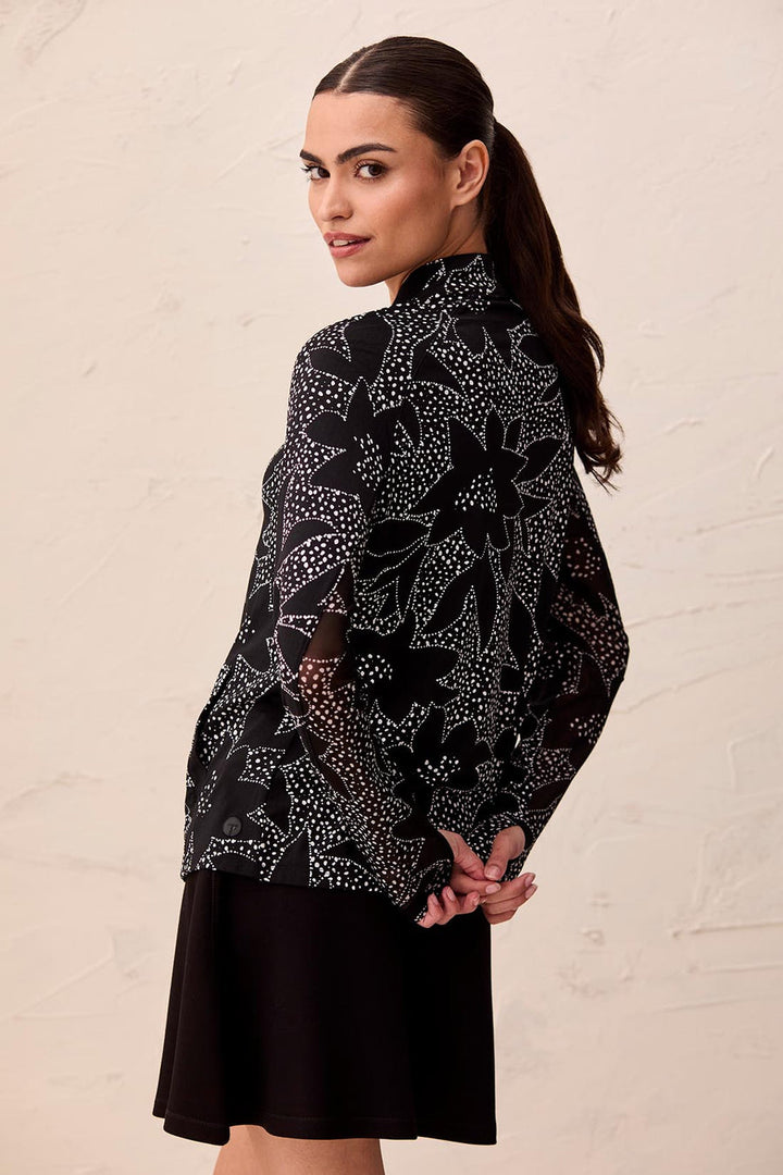 BLACK FLORAL UPF 50+ PERFORMANCE FULL ZIP JACKET