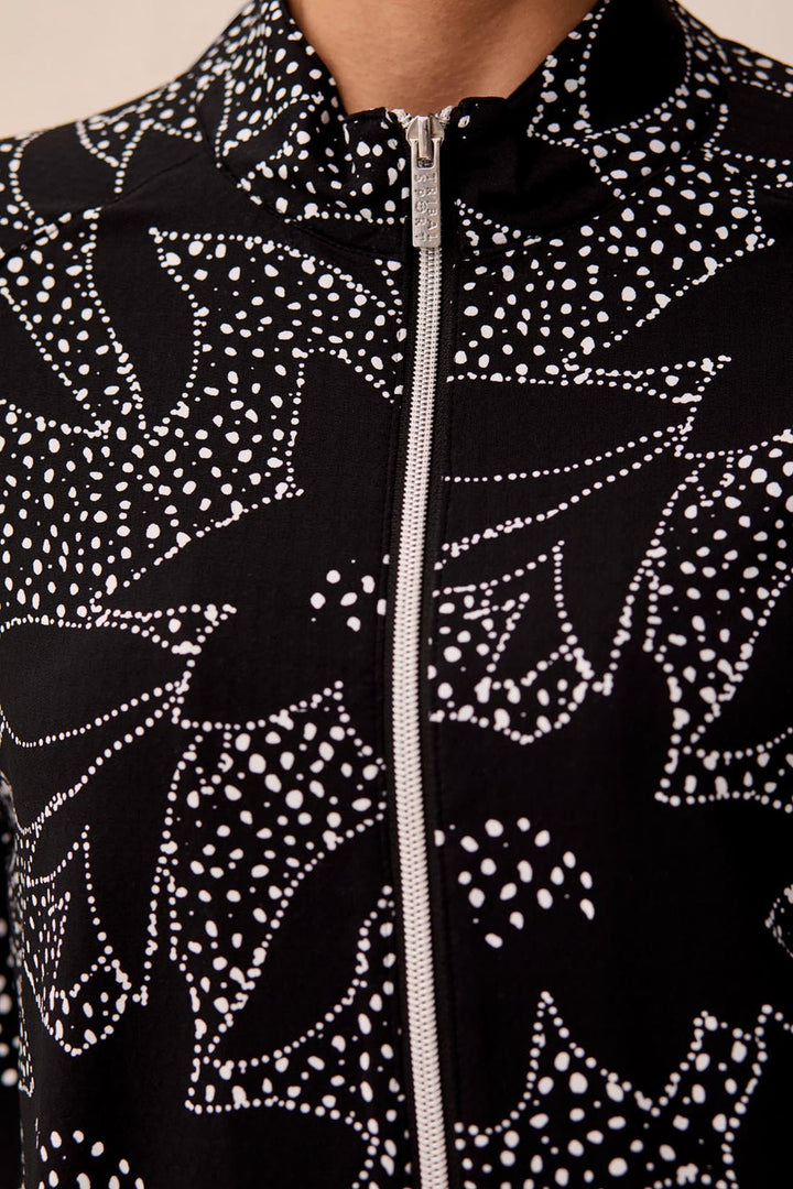 BLACK FLORAL UPF 50+ PERFORMANCE FULL ZIP JACKET