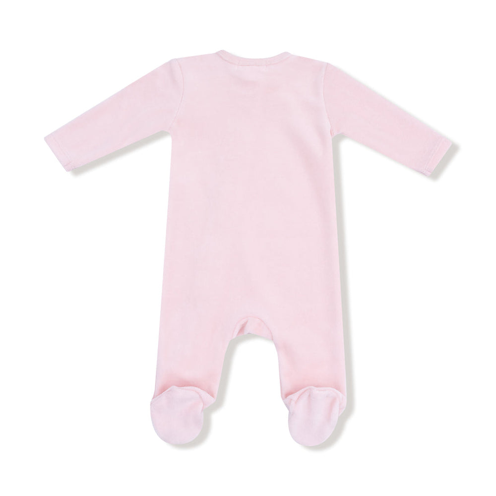 Velour Teddy Bear Pink Velour Footie
