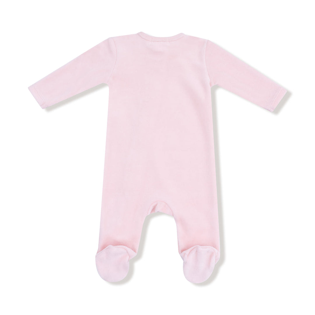 Velour Teddy Bear Pink Velour Footie