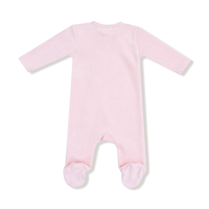 Velour Teddy Bear Pink Velour Footie