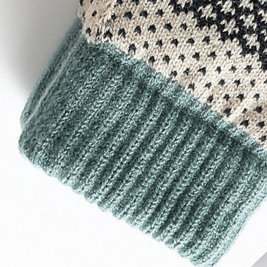 NAVY NORDIC KNIT GLOVES
