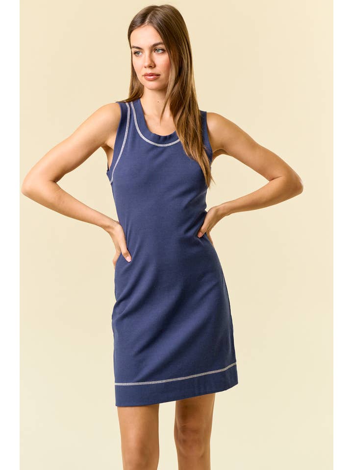 NAVY HARBOR CLUB TANK DRESS