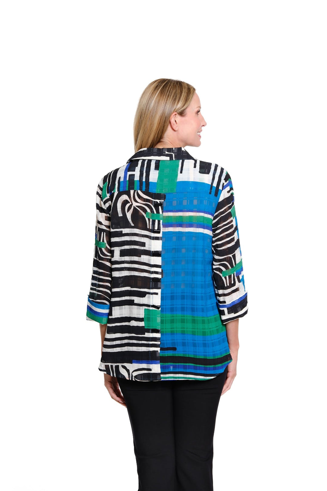 MARIE TURN-UP CUFF HI-LO WOVEN SHIRT