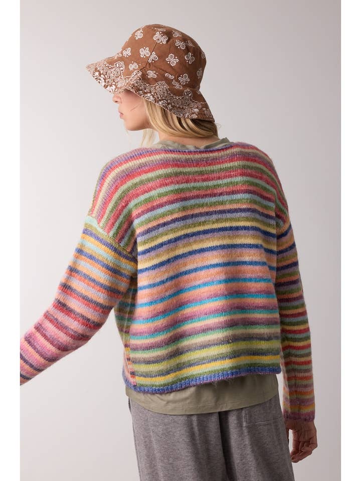 RAINBOW KNIT CREWNECK SWEATER