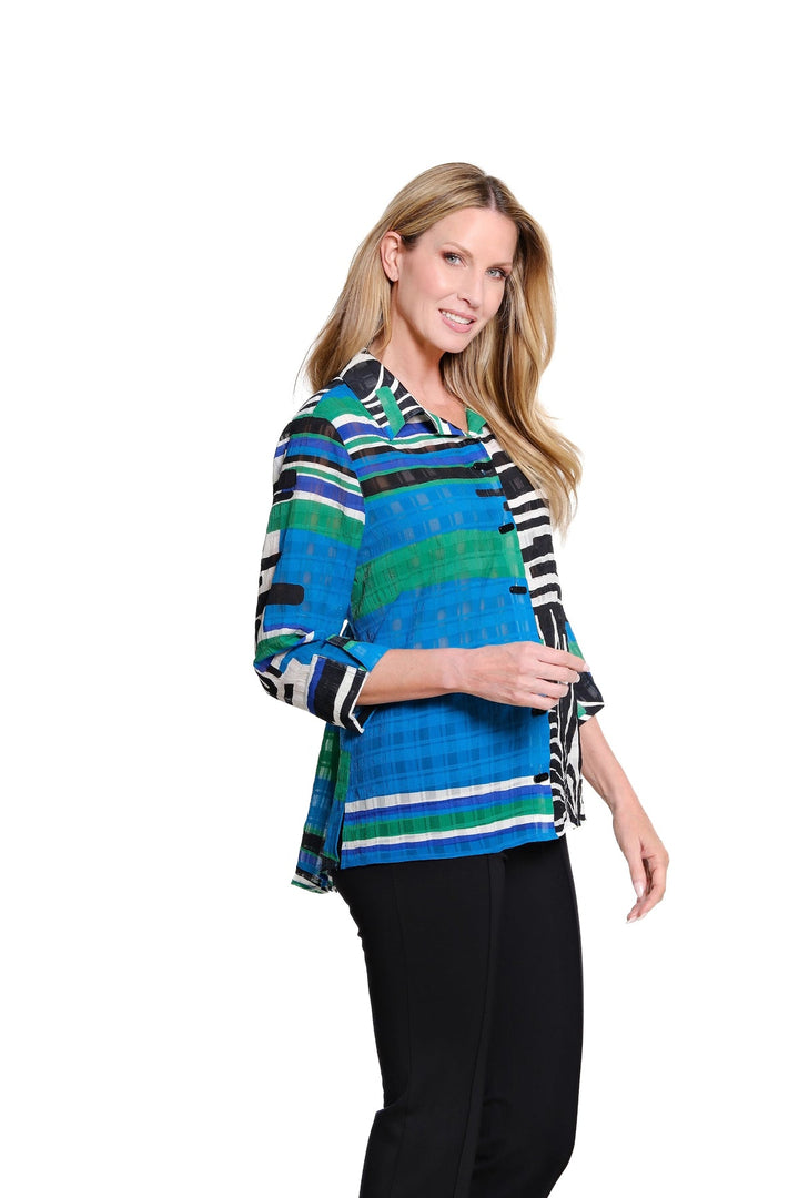 MARIE TURN-UP CUFF HI-LO WOVEN SHIRT