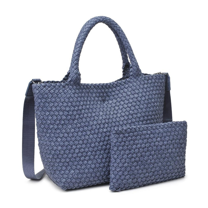 DARK DENIM THE SKY'S THE LIMIT MEDIUM WOVEN TOTE