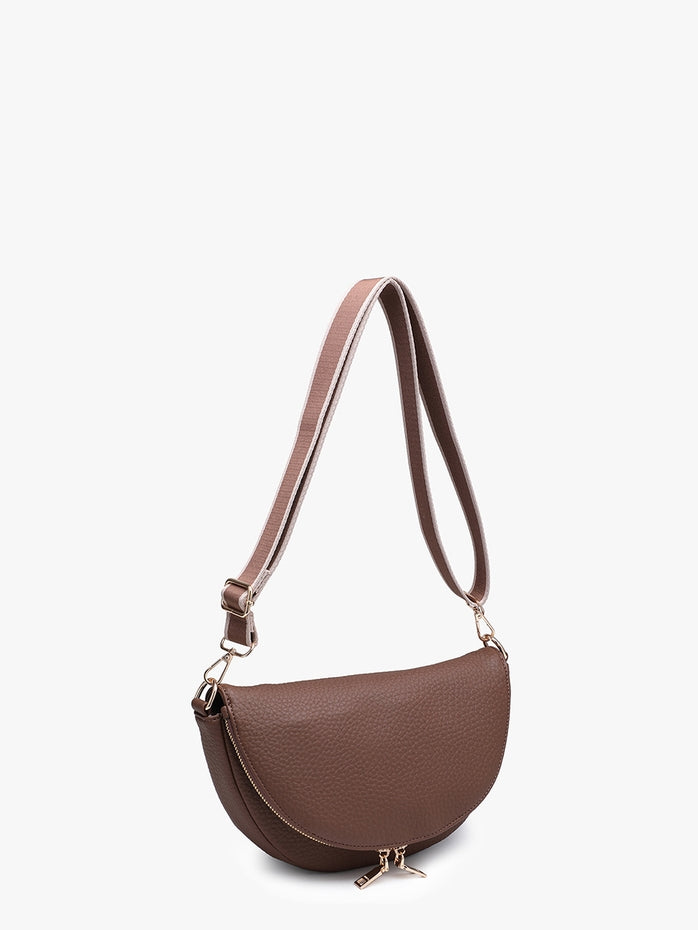 ALESSANDRA CHOCOLATE FOLDOVER CROSSBODY BAG