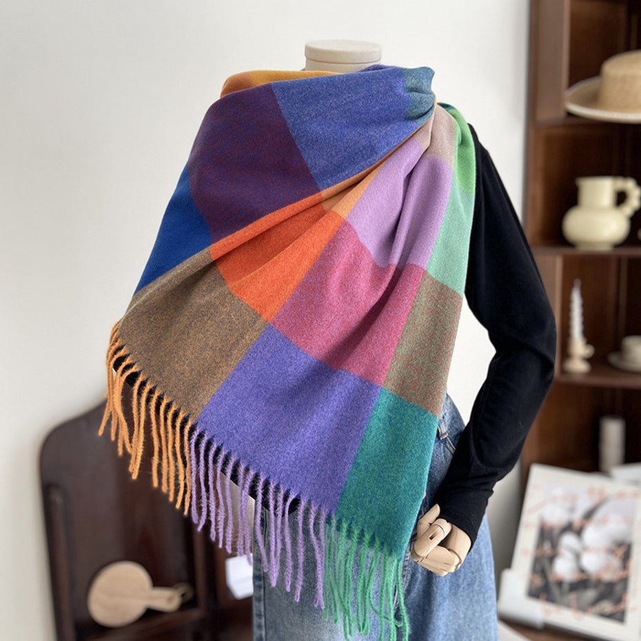 PASTEL BRIGHTS CHECK COZY SCARF