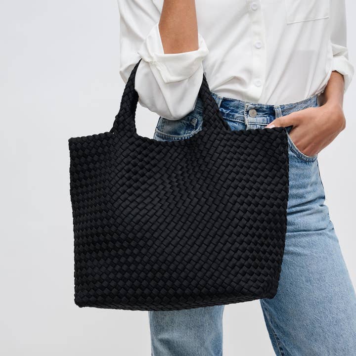 BLACK SKY'S THE LIMIT MEDIUM  WOVEN TOTE
