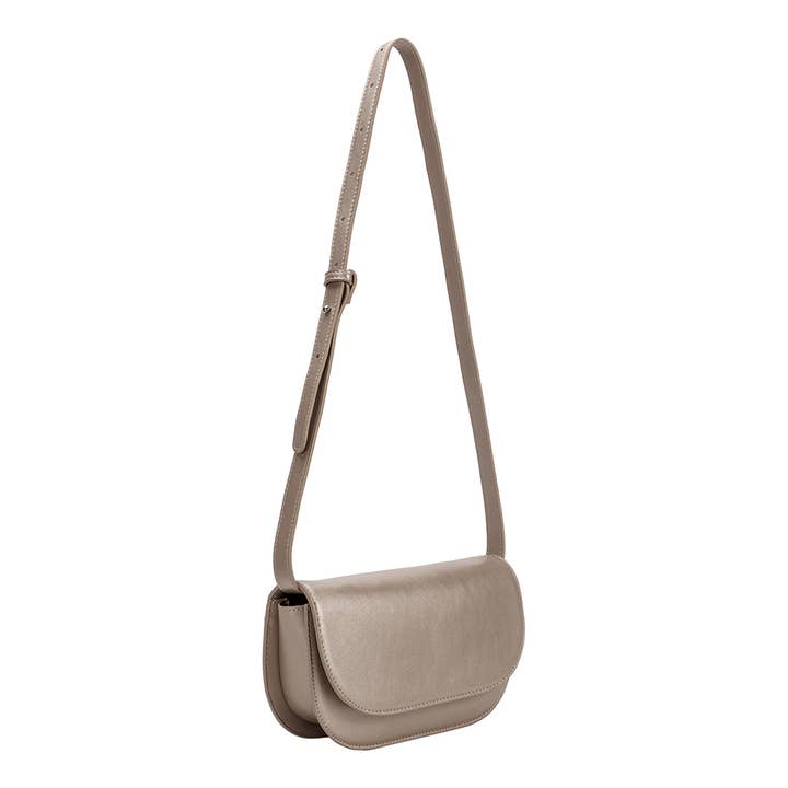 INEZ METALLIC PEWTER SHOULDER BAG