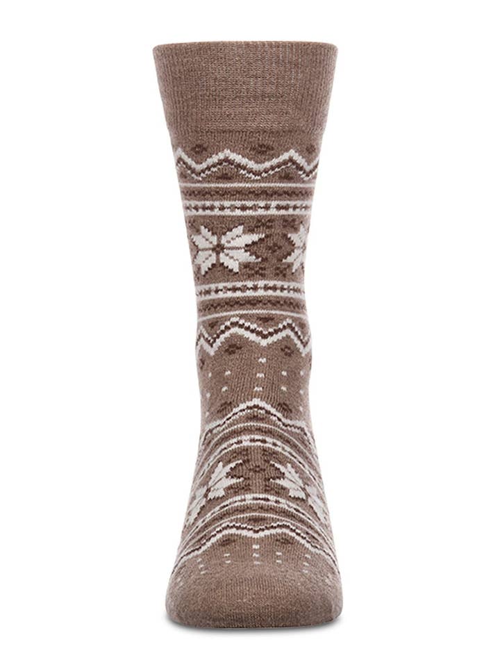 MEN'S HEMP SNOWFLAKE FAIRISLE CREW SOCKS
