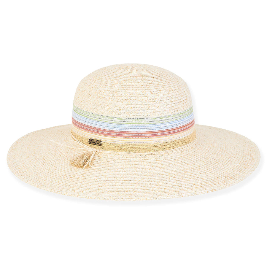 IVORY PINAMAR PAPER BRAID FLOPPY HAT
