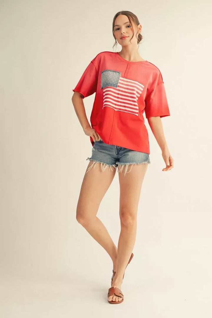 OLD GLORY RED VINTAGE FLAG TOP