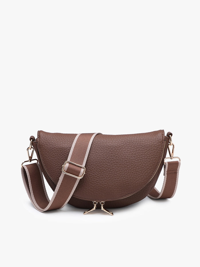 ALESSANDRA CHOCOLATE FOLDOVER CROSSBODY BAG