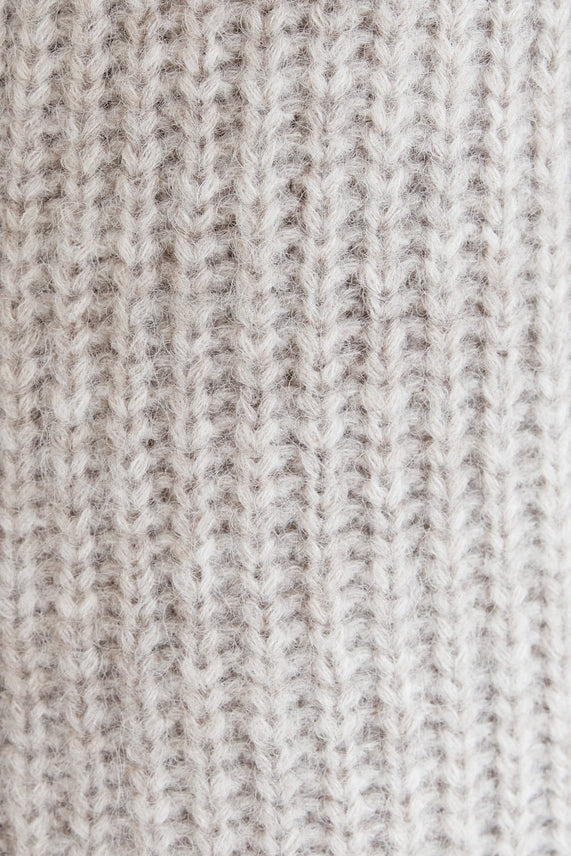 HEATHER OATMEAL BUTTON CARDIGAN