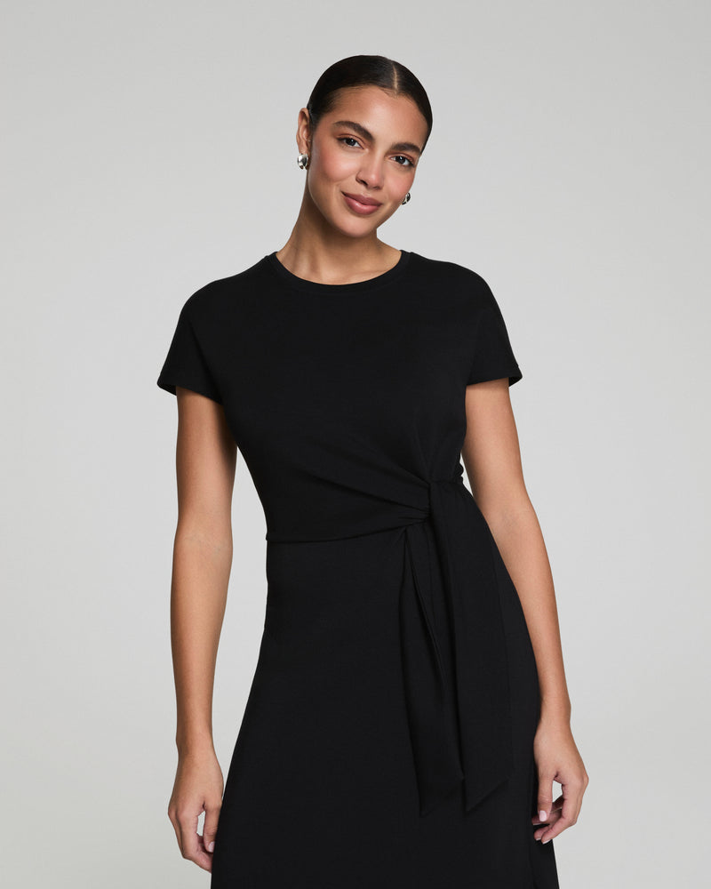 VERY BLACK AIRESSENTIALS DRAPED TIE WAIST MAXI DRESS