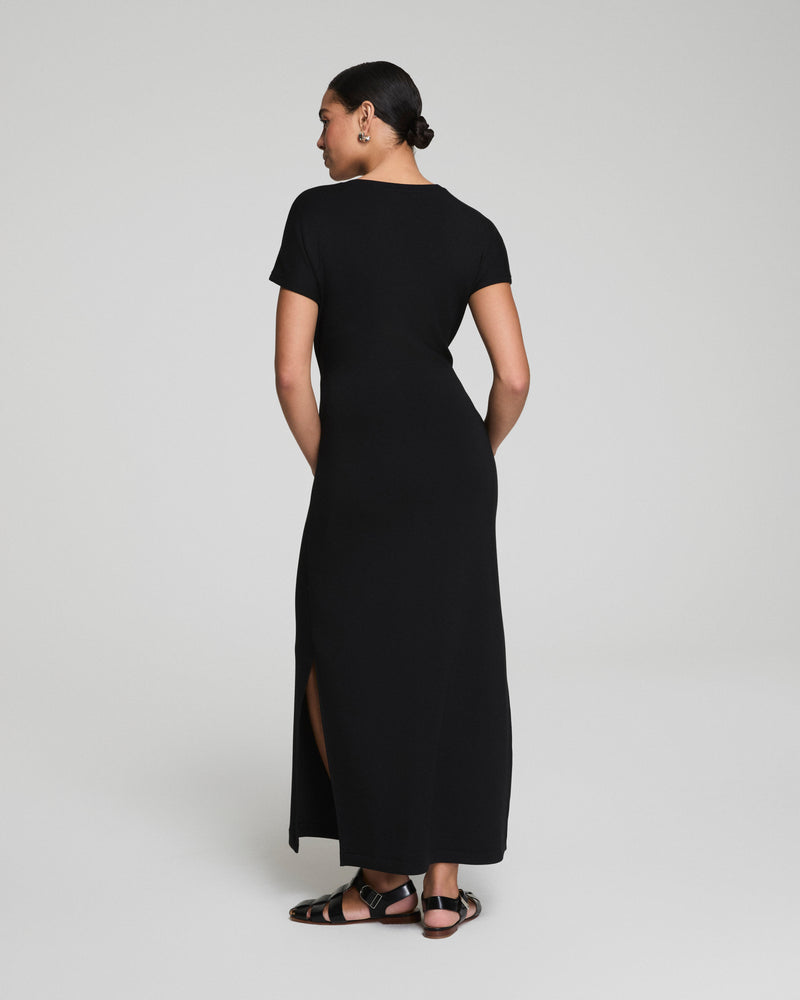 VERY BLACK AIRESSENTIALS DRAPED TIE WAIST MAXI DRESS
