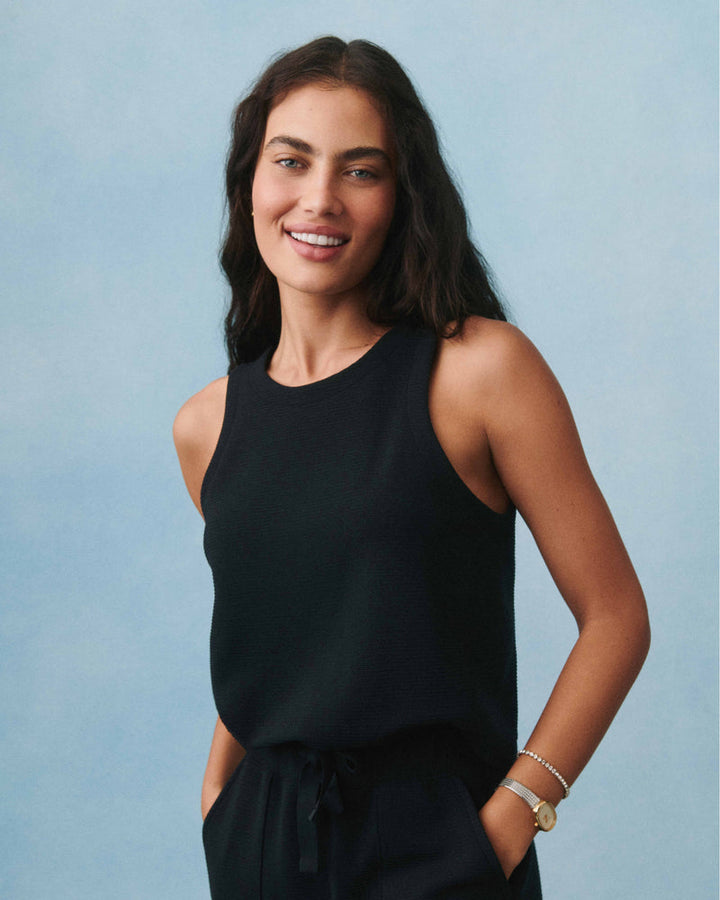 VERY BLACK AIRESSENTIALS FRENCH RIB SLEEVELESS JUMPSUIT