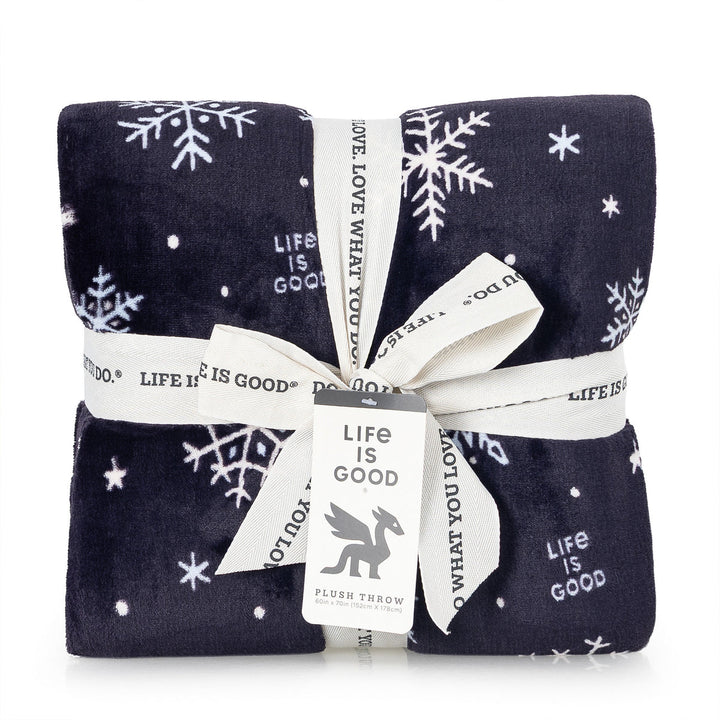 SNOWFLAKES PLUSH THROW BLANKET