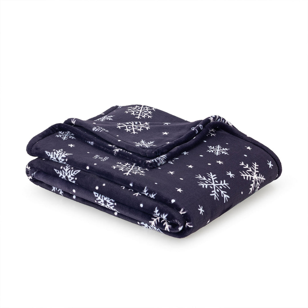 SNOWFLAKES PLUSH THROW BLANKET