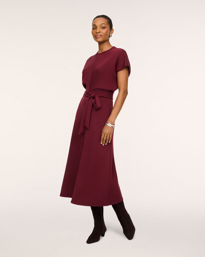 VINO AIRESSENTIALS DRAPED TIE WAIST MAXI DRESS