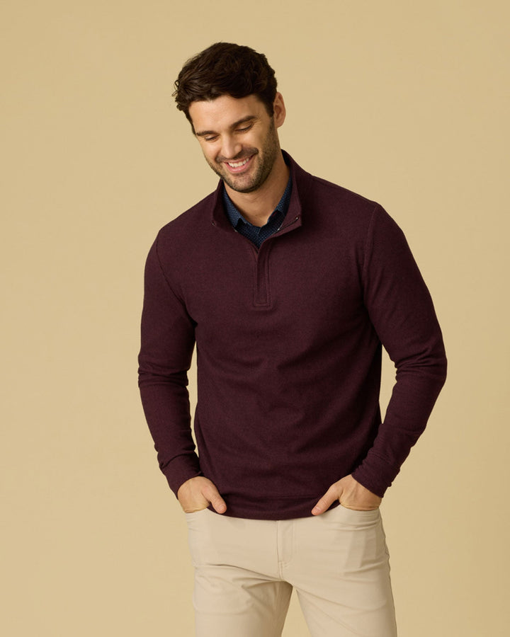 MEN'S MAROON HERO STRETCH KNIT 1/4 ZIP