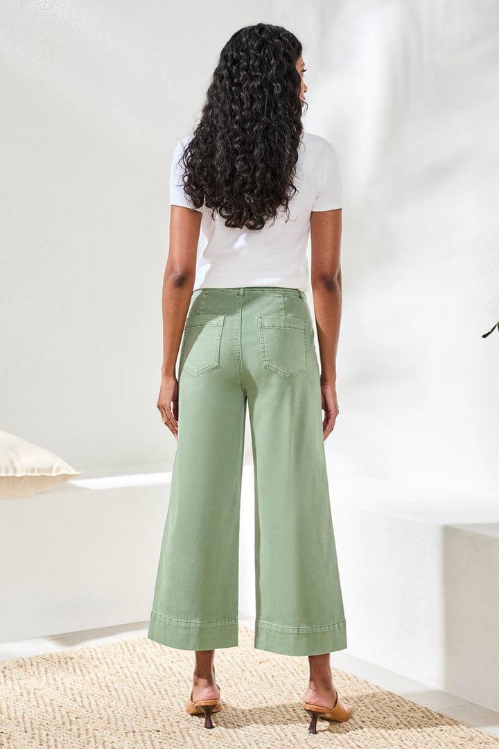 MOSS COMFORT STRETCH DENIM HIGH RISE PALAZZO PANTS