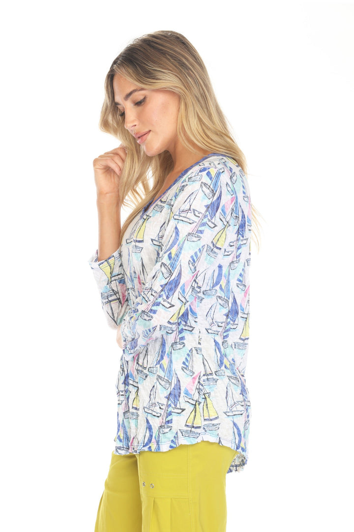 SAILBOATS 3/4 SLEEVE TOP