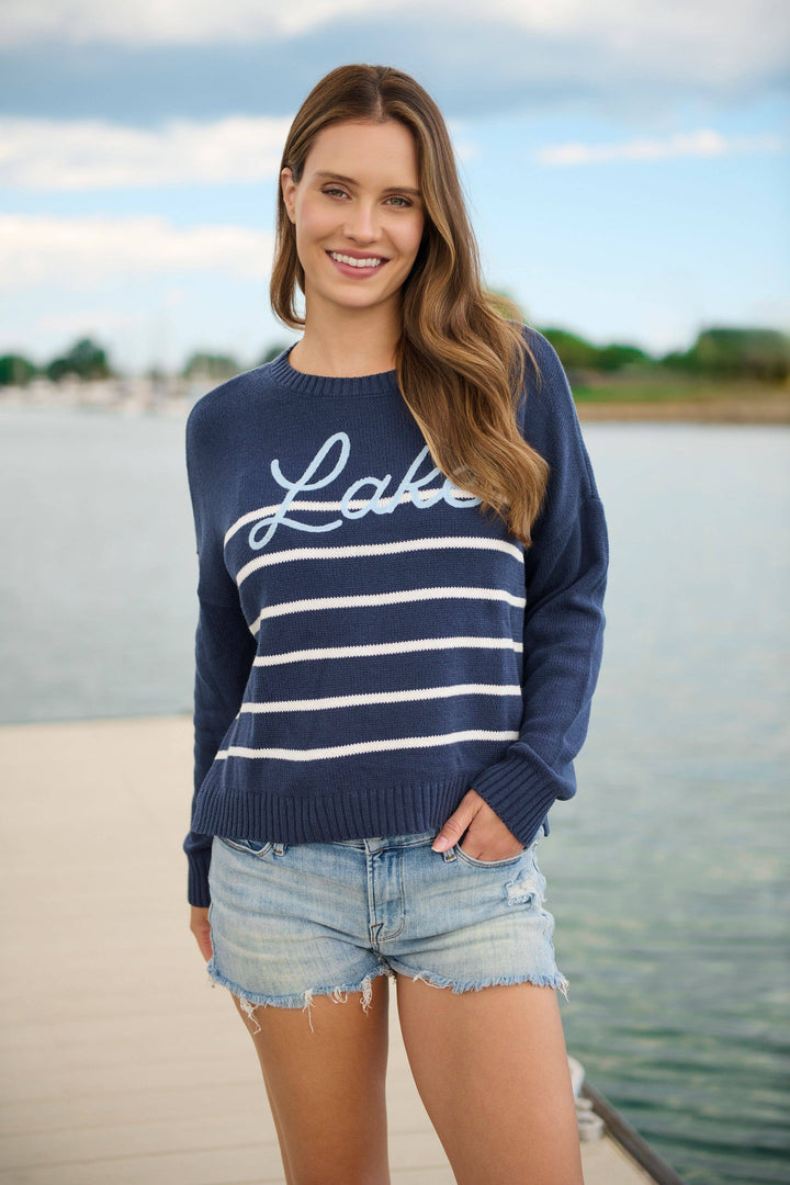NAVY "LAKE" RELAXED FIT SWEATER