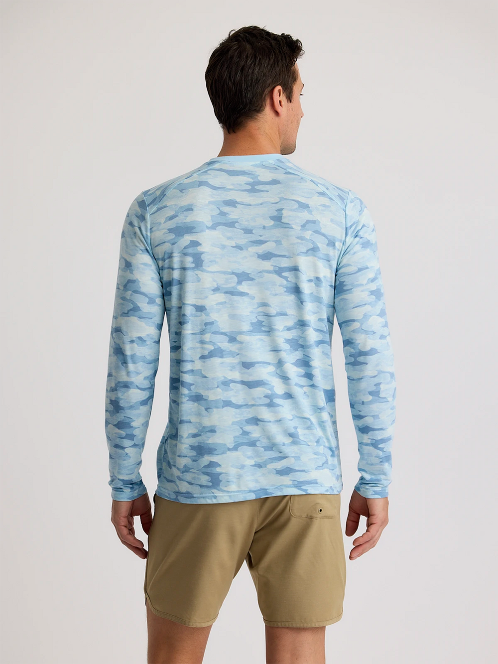 MEN'S SURF BLUE SEASMOKE CAMO BAMBOO LIGHTWEIGHT LONG SLEEVE TOP
