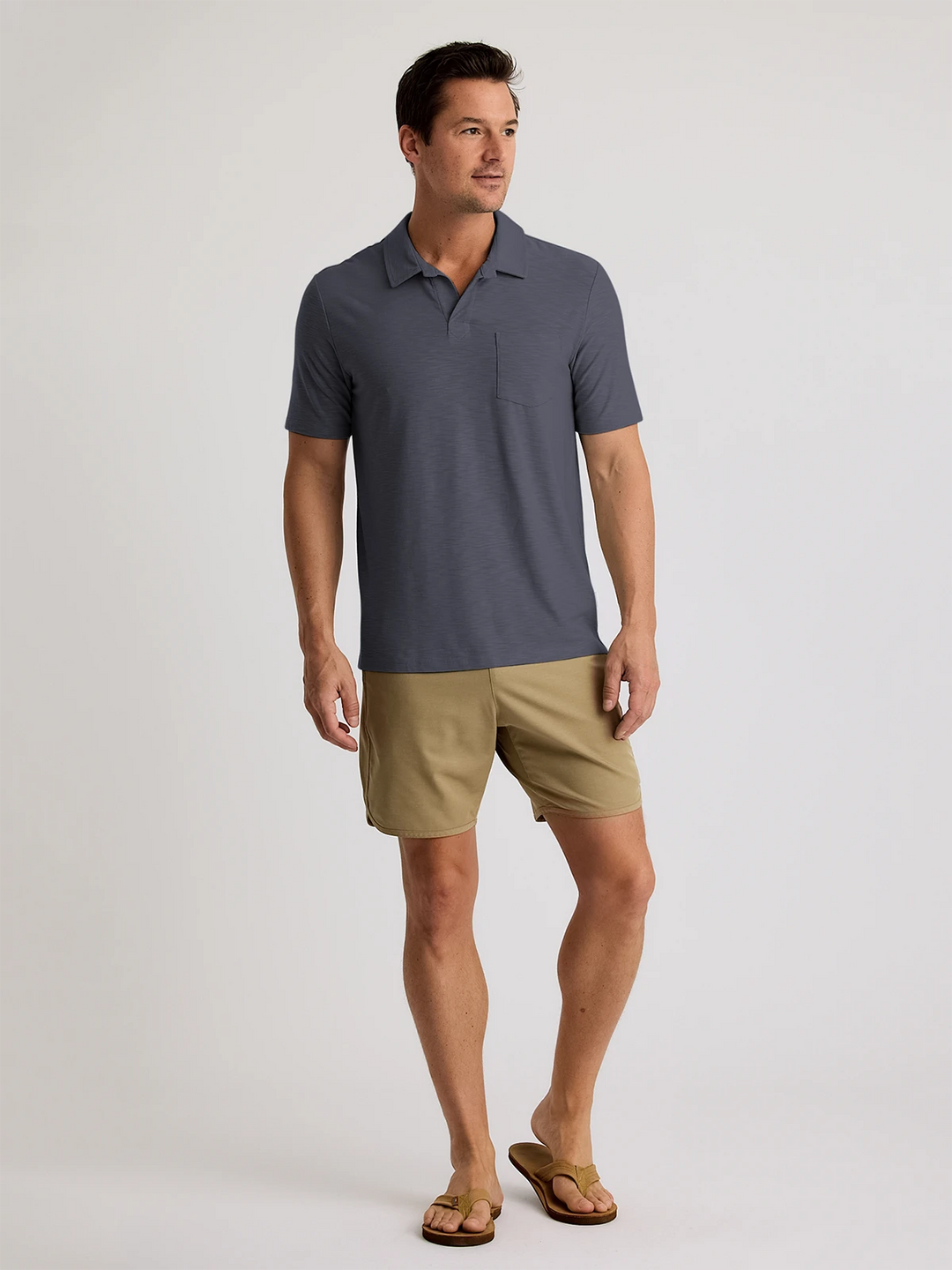 MEN'S STORM CLOUD BAMBOO SLUB POLO