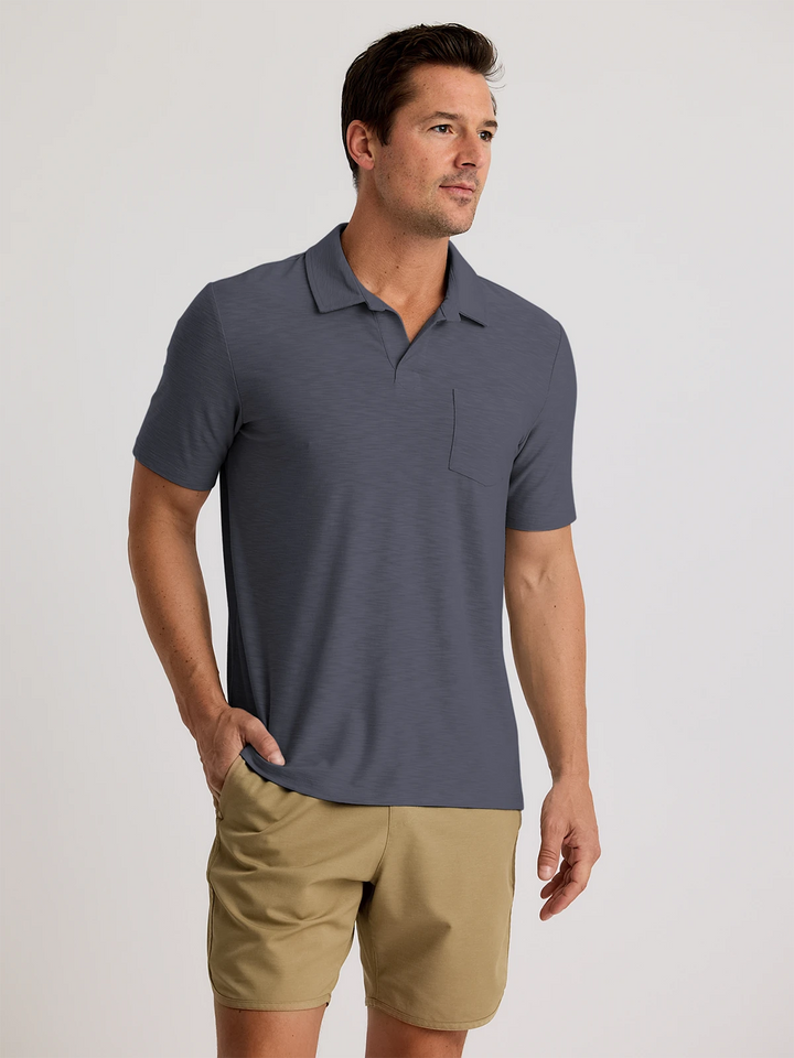 MEN'S STORM CLOUD BAMBOO SLUB POLO