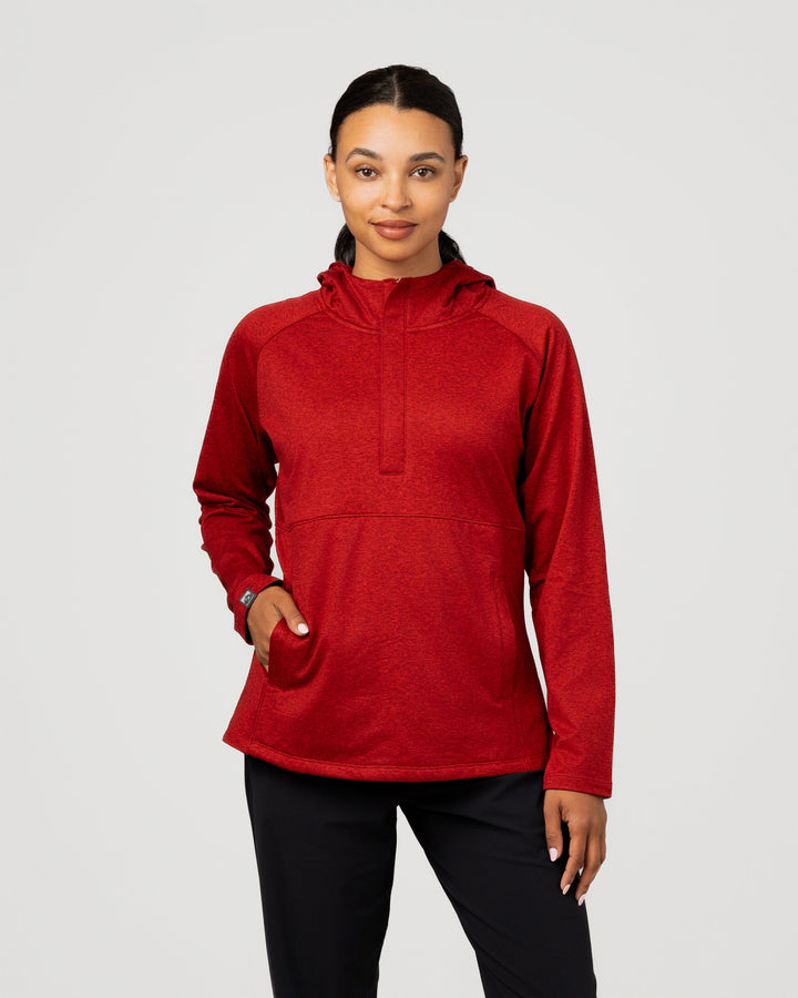 CRIMSON RED SIDEKICK HOODED 1/4 ZIP
