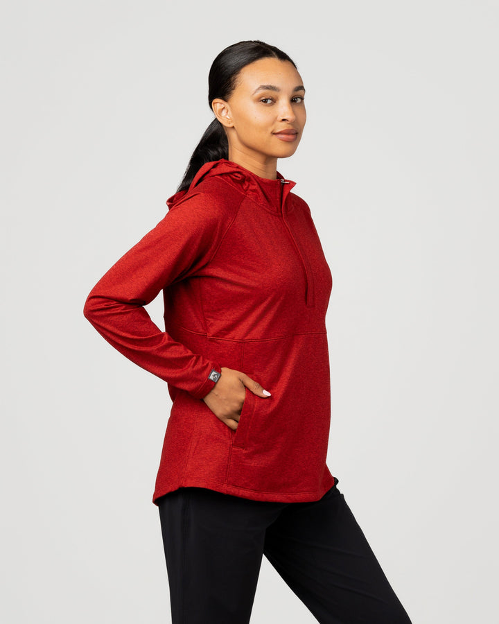 CRIMSON RED SIDEKICK HOODED 1/4 ZIP