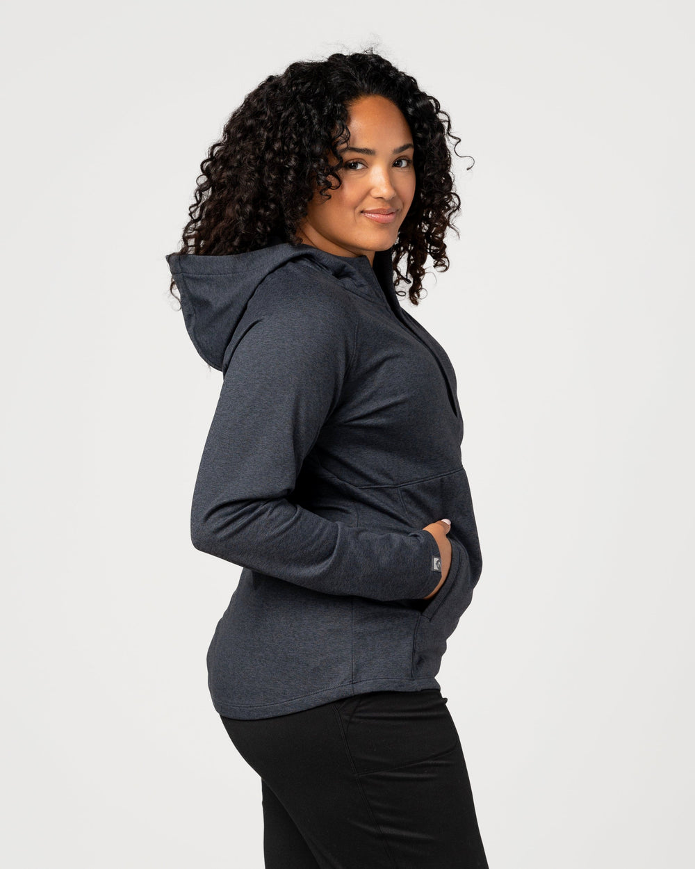 CHARCOAL SIDEKICK HODDED 1/4 ZIP
