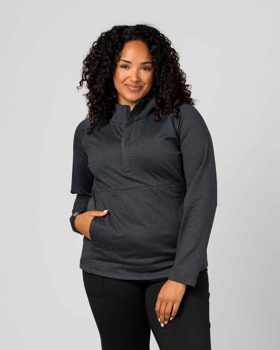 CHARCOAL SIDEKICK HODDED 1/4 ZIP
