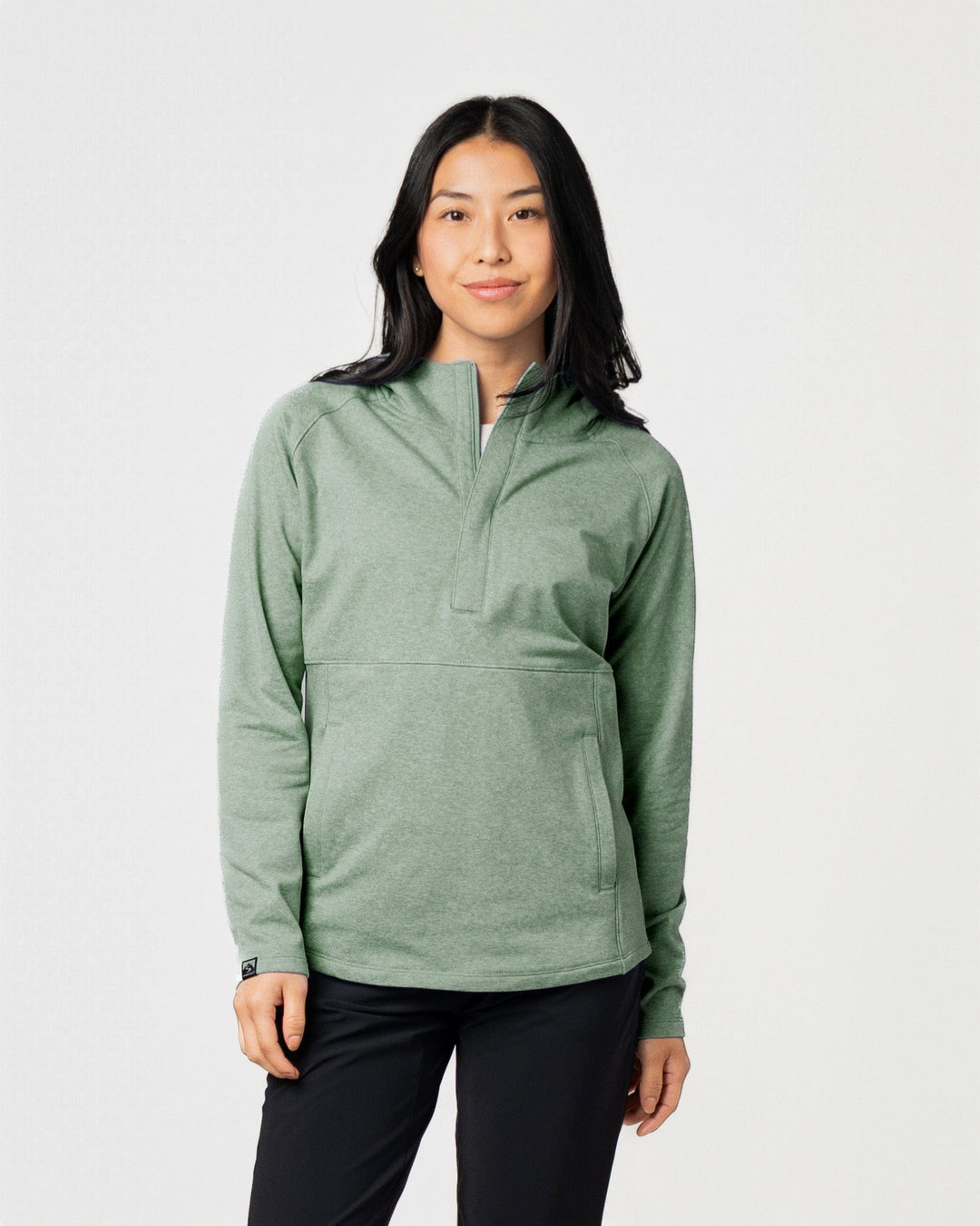 SAGE LEAF SIDEKICK 1/4 ZIP HOODIE