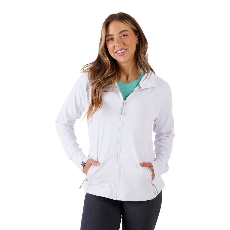 WHITE WEEKENDER FULL ZIP HOODIE
