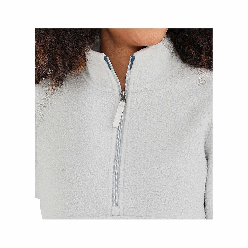 LIGHT GREY BAMBOO SHERPA FLEECE HALF ZIP
