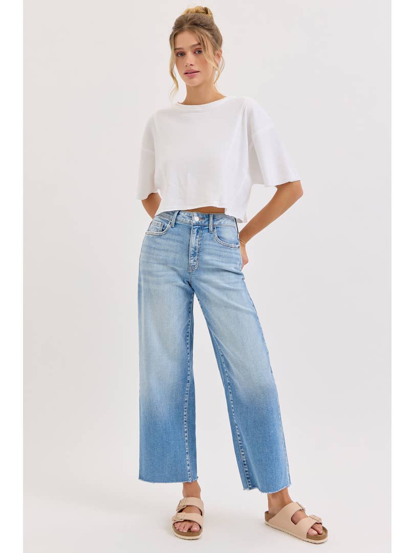 JOEY CROP WIDE LEG JEANS